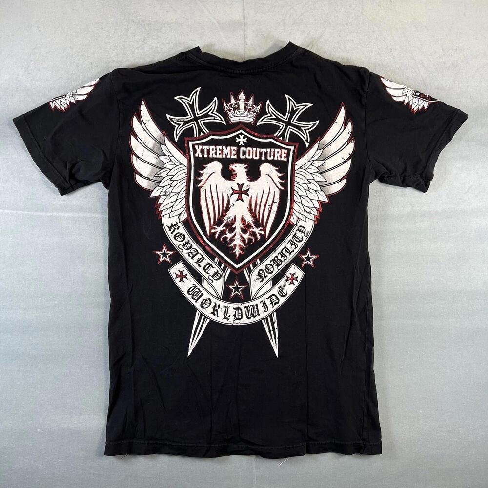 VTG Y2K Xtreme Couture Graphic T Shirt Mens Large Affliction Style Wings Shield